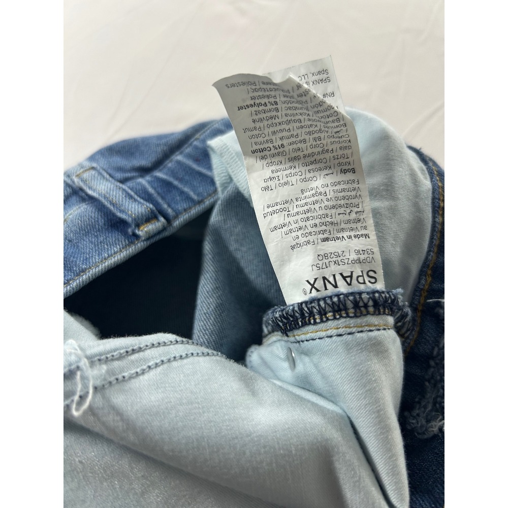 Spanx Ankle Wide Leg Jeans Medium Wash Blue Denim 1X 1T Petite - Picture 7 of 9